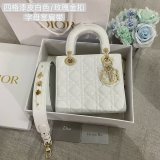 Best DIOR LADY Wholesale PATENT LEATHER HANDBAG 20cm white