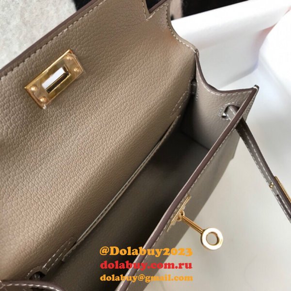 AAA Replica Hermes Mini Kelly Grey Bags