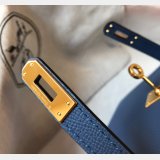 Hermes Blue Mini Kelly Replica Handbag Epsom leather