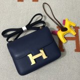 Hermes Constance Bag 18cm Epsom Leather dark blue