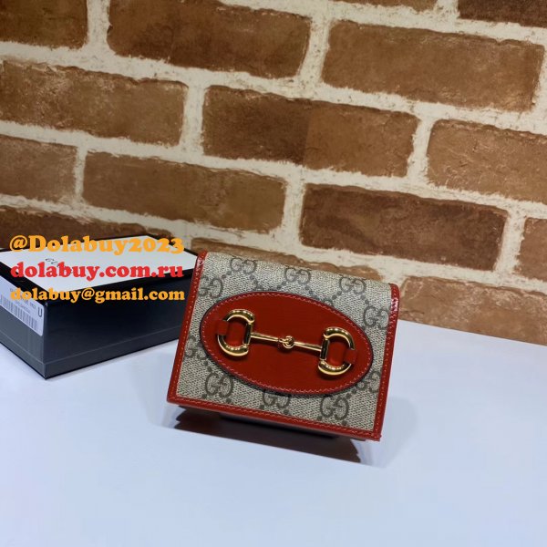 Top Quality Gucci Beige Fake 1955 Horsebit card case 621887 wallet