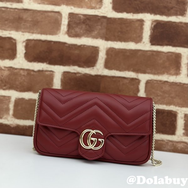 Gucci Replica GG Marmont Mini Crossbody Luxury 751526 Red Bag