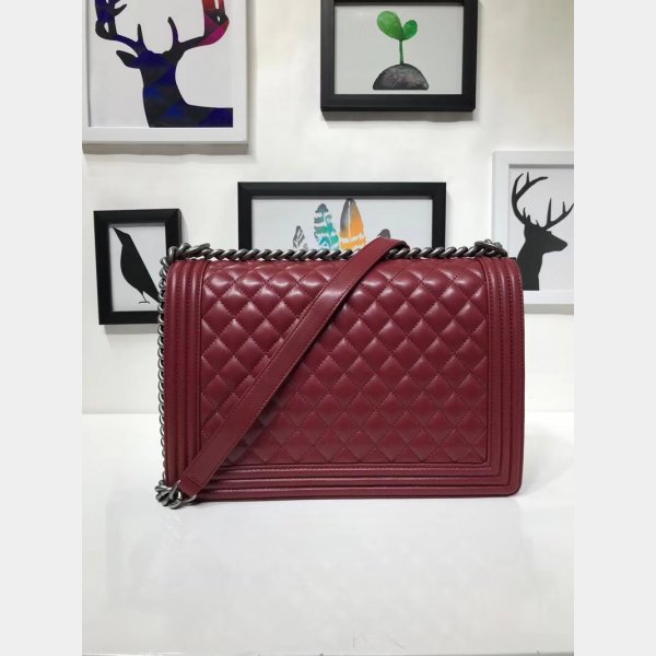 High Quality CC Le Boy Luxury Bags Lambskin 30cm