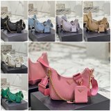 1:1 Clone Prada Replica Handbags Outlet Leather Hobo Re-Edition Online