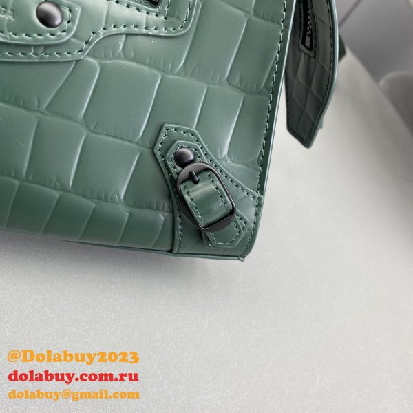 AAA+ Balenciaga Replica cuag Dark green crocodile bag