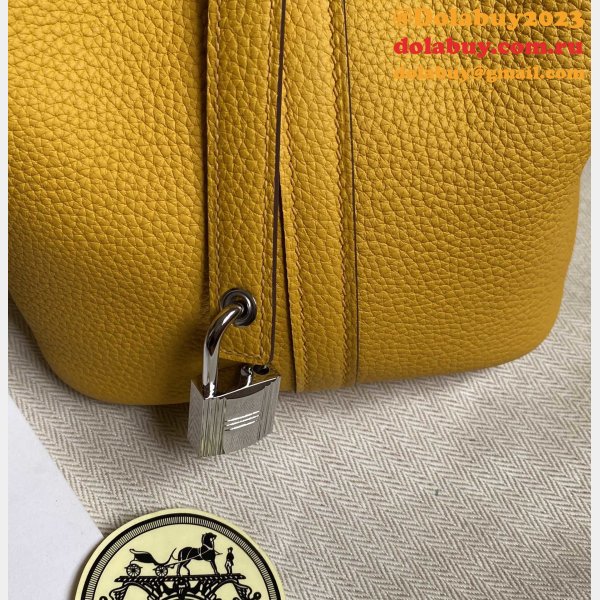 hermes Luxury picotin Yellow replica bags cheap bracelets