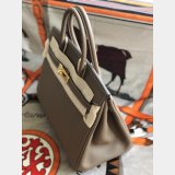 Hermes Birkin Epsom leather Handbags Dark grey Golden