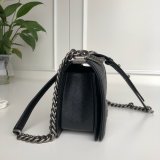 AAA+ CC Le Boy  Luxury Replica Black Bags Caviar 25cm