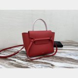 Celine cheap nano belt red bag in grained calfskin