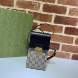 Replica Best Gucci 658229 Padlock mini bag in beige and ebony GG Supreme