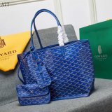 AAA+ Goyard Classic Chevron St. Louis PM Totes Blue Bags