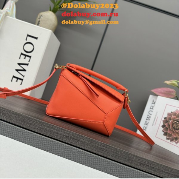 Mini Cheap Loewe Puzzle Bag In Classic Calfskin 18cm