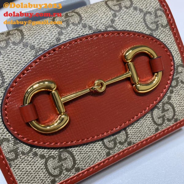 Top Quality Gucci Beige Fake 1955 Horsebit card case 621887 wallet