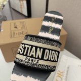 2021 Replica Christian Dior One-word embroidered slippers Shoes