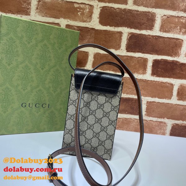 Replica Best Gucci 658229 Padlock mini bag in beige and ebony GG Supreme