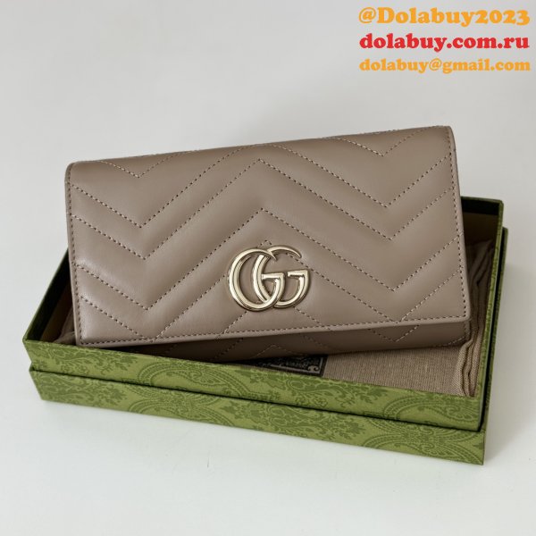 Gucci Replica Soft Leather GG Marmont Continental Wallet 443436 Bag