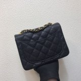 Perfect CC 17CM Classic Flap Caviar Leather Bag