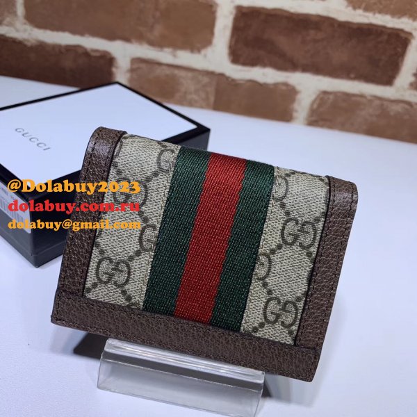 Replica Gucci GG AAA+ Supreme Ophidia Card Case Wallet 523155