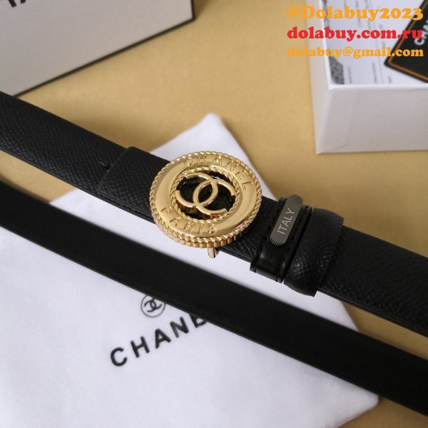 High Quality Replica CC Double C Belt Black Width 2.5cm 1152