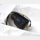 Wholesale Dior Caro 20cm Bag Black Supple Cannage Calfskin