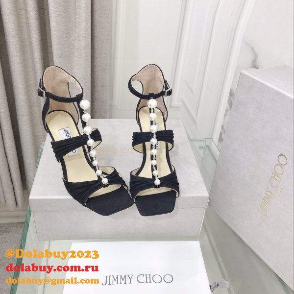 Suede Sandals Aura 95 Fake Jimmy Choo Heel: 8.5 cm Shoes