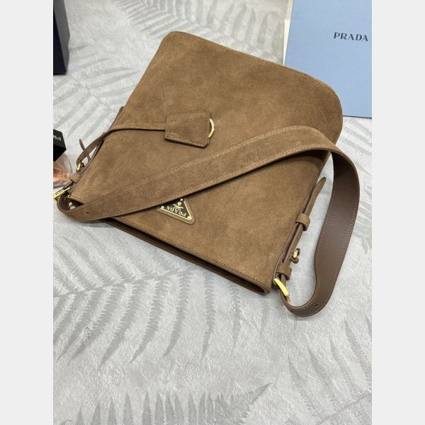 Top Quality Prada Suede Leather Mini Bucket Bag