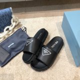 Replica Prada Black And White Leather slides