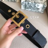 Christian Louboutin Replica 3.4cm Black Spiked Leather Belts