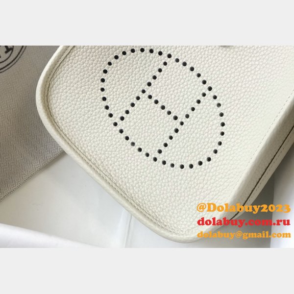 Hermes Evelyne Handbags Replica  off White