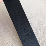 Christian Louboutin Replica 3.4cm Black Spiked Leather Belts