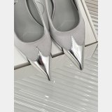 7 Star Prada Satin And Metallic Leather Pumps