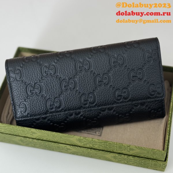 Gucci GG Emblem Continental Wallet Continental Knockoff 815922