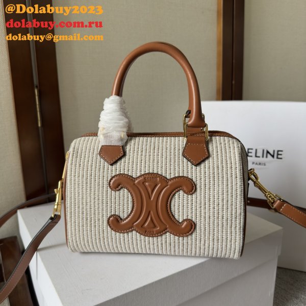 Luxury Celine 197582 Triomphe Small Boston Bag