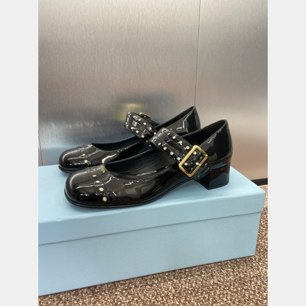 Prada 1:1 Mirror Patent Leather Mary Jane Pumps