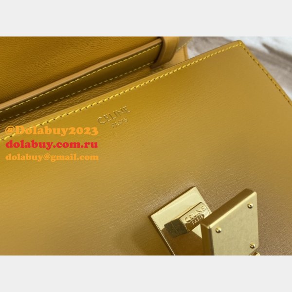 Celine Leather Teen Classic Bag in Yellow