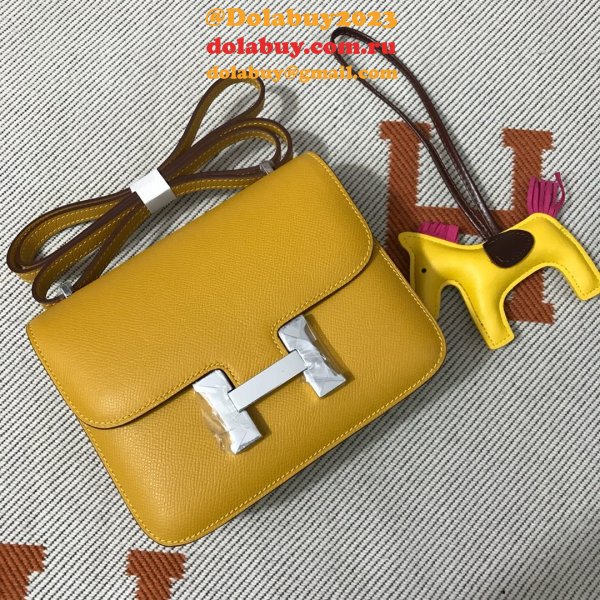 Hermes Constance Bag 18cm Epsom Leather Yellow