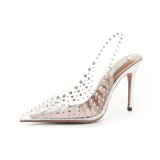 Designer Aquazzura Copy Pointed Toe Rhinestone Sandals Heel Shoes