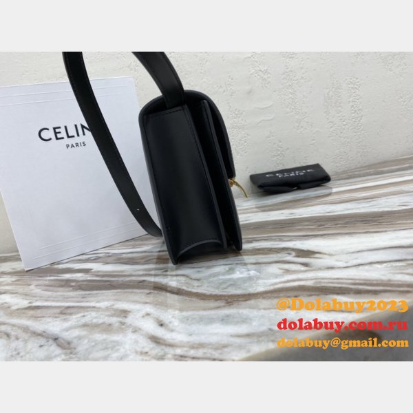 Replica Celine Teen Classic Leather Shoulder Black Bag