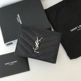 Fake YSL Saint Laurent Short MONOGRAM 459738 Black Wallet