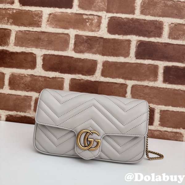 Designer Crossbody Gucci Copy 751526 GG Marmont Light-Grey Bag