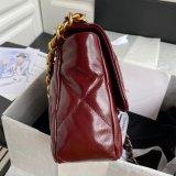 CC High Quality 19 Large Flap AS1161 Black/Red Fakes 30CM Bag