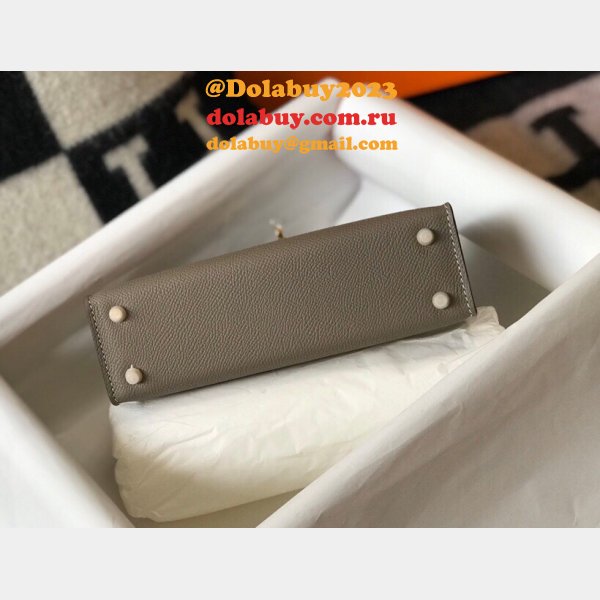 AAA Replica Hermes Mini Kelly Grey Bags