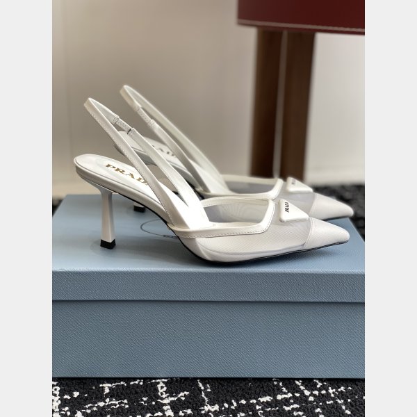 Prada 1:1 Mirror Mesh Fabric Slingback Pumps