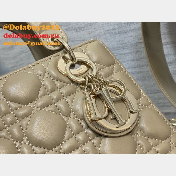 Top Quality DIOR LADY 17/20CM BAG LAMBSKIN