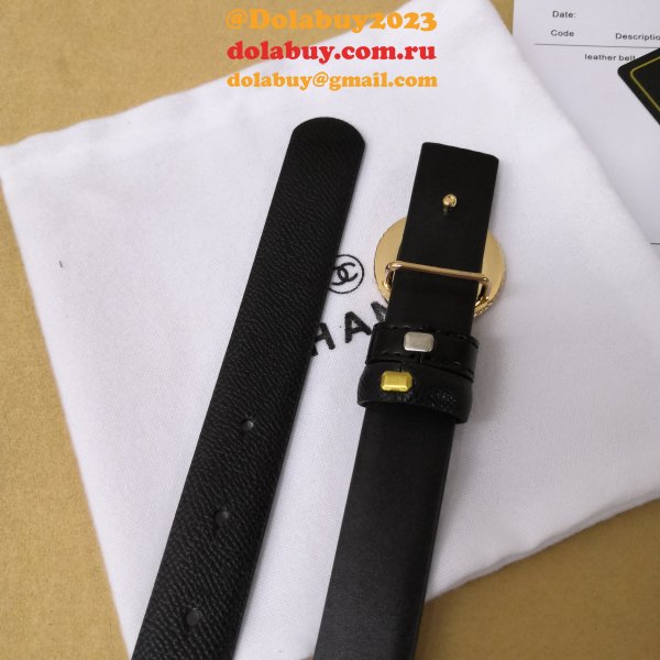 High Quality Replica CC Double C Belt Black Width 2.5cm 1152