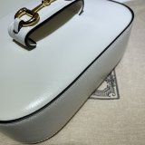 White Replica Gucci Horsebit 1955 mini 658574 bag