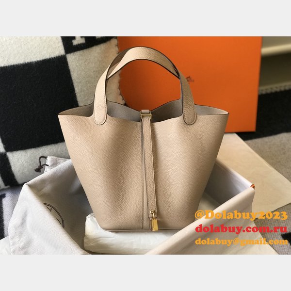 Luxury 7 Star Replica Designer Hermes Picotin 18/22cm Gold Online