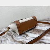 Brown/White Celine Micro Luggage Tote Bag Replica