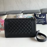 Fashion CC Le Boy Top Quality Black Bags lambskin 25cm