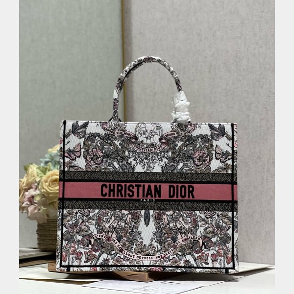 Christian Dior Buy Replica Book Tote Bayadere D-Stripes Pink